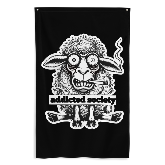 Addicted Society Crazy Sheep Flag