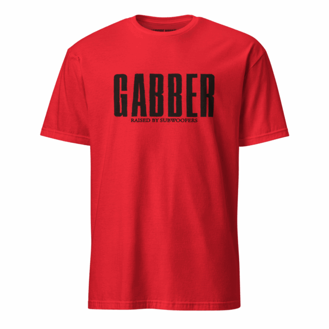 GABBER “Raised by Subwoofers” Logo T-shirt (red)