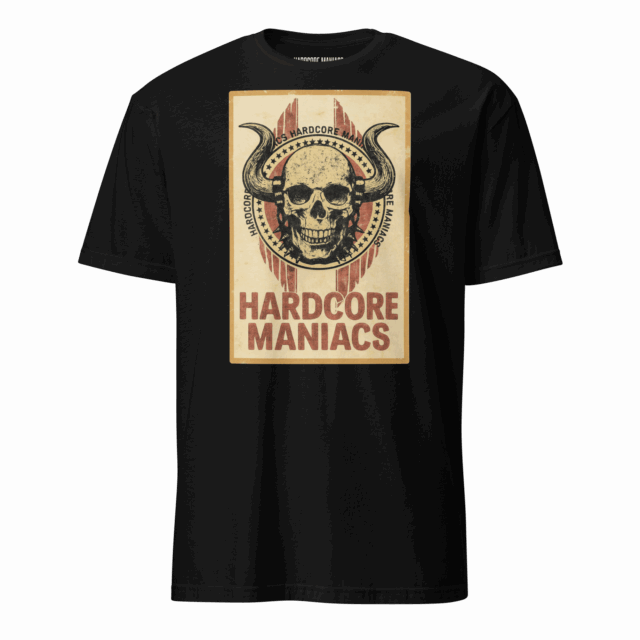 Hardcore Maniacs “Vintage Skull Emblem” T-shirt