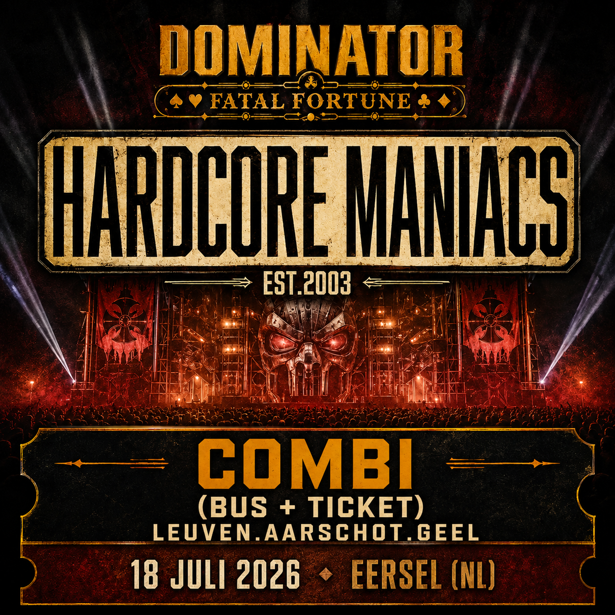 [Combi-ticket] Bustrip Dominator 2026 [Leuven/Aarschot/Geel]