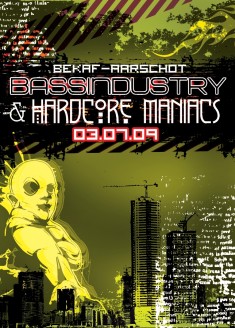 Bassindustry vs Hardcore Maniacs flyer