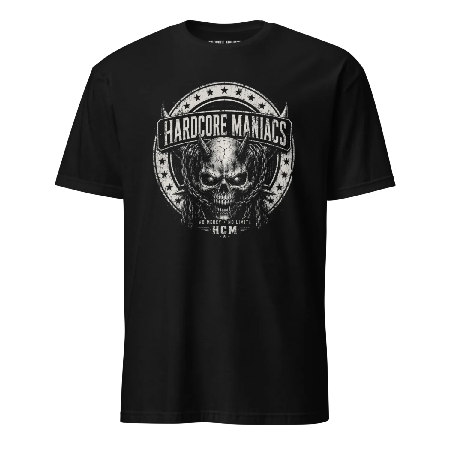 Hardcore Maniacs – No Mercy Skull T-Shirt