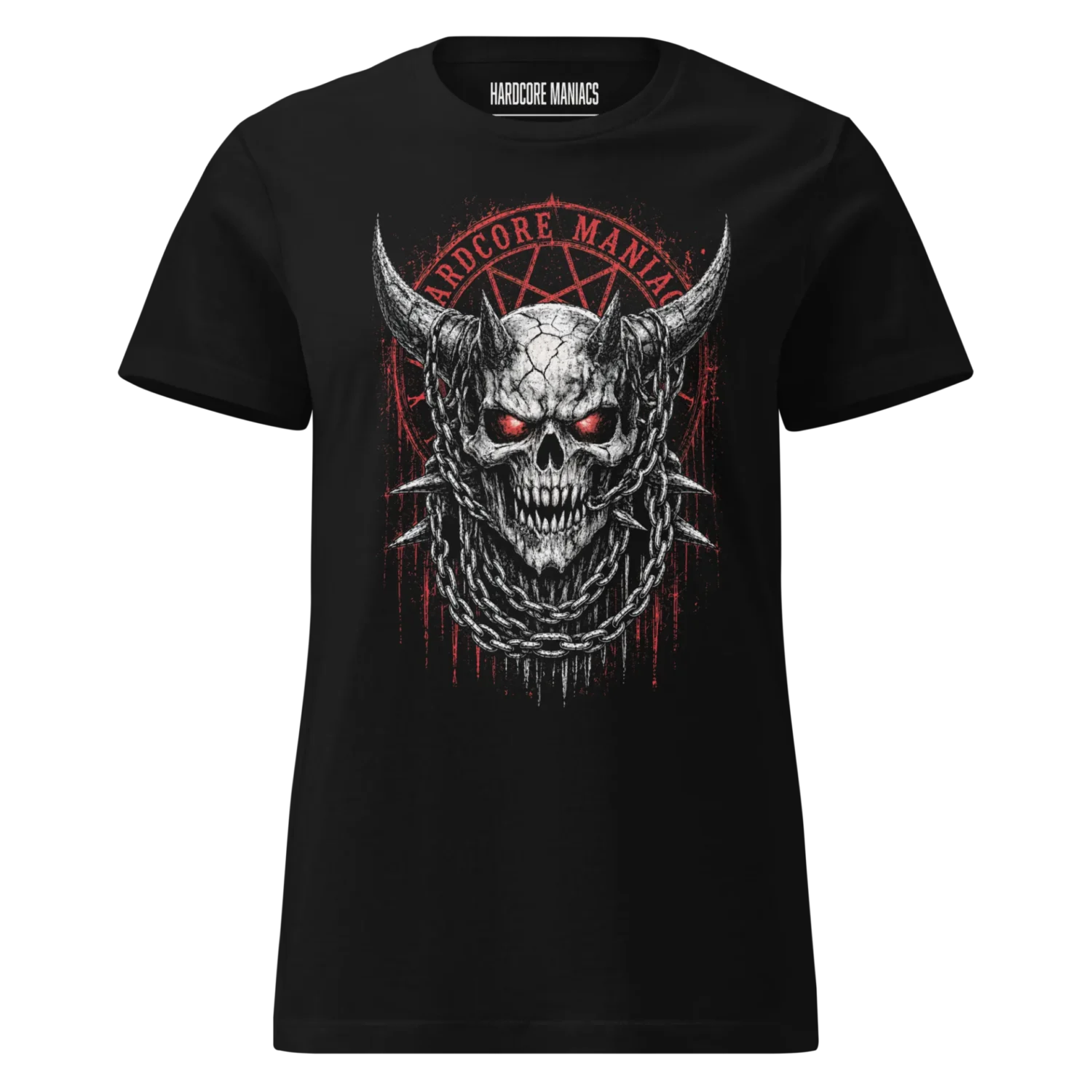 Hardcore Maniacs – Chained Demon Skull Women’s T-Shirt