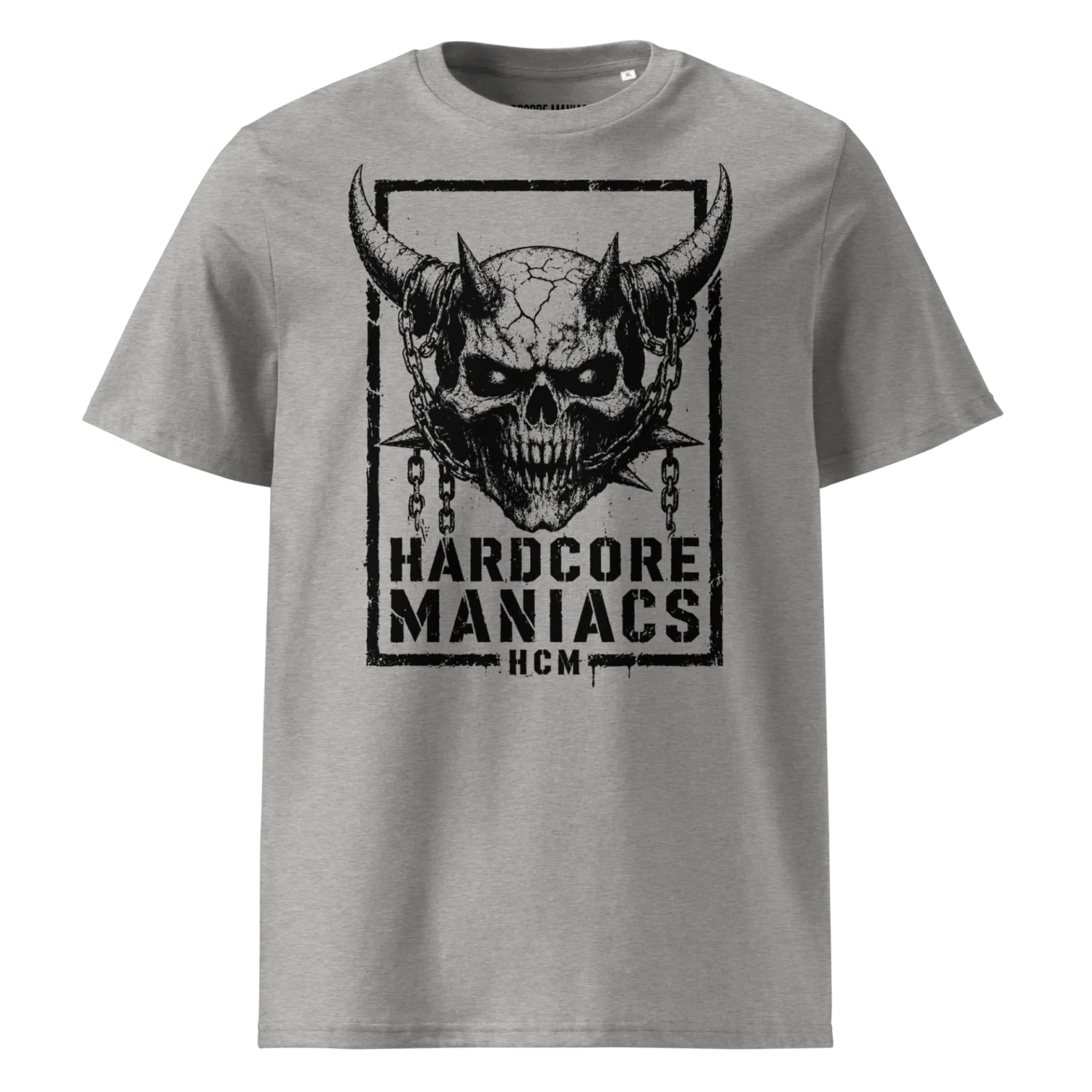 Hardcore Maniacs – Grey Horned Skull - Premium T-Shirt