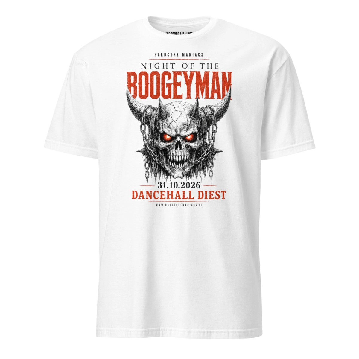 Hardcore Maniacs – Night of the Boogeyman White Event T-Shirt